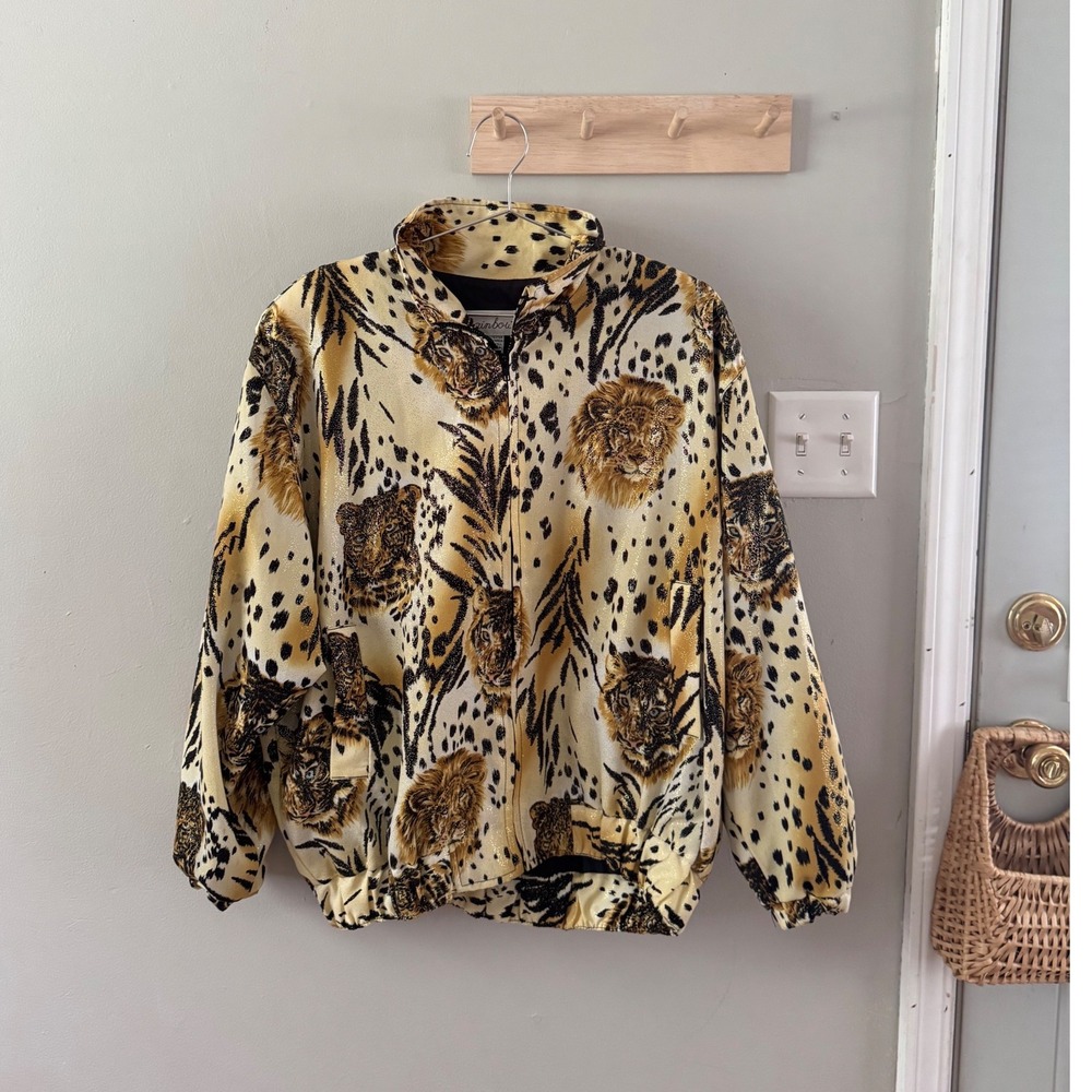 Vintage Animal Print Windbreaker